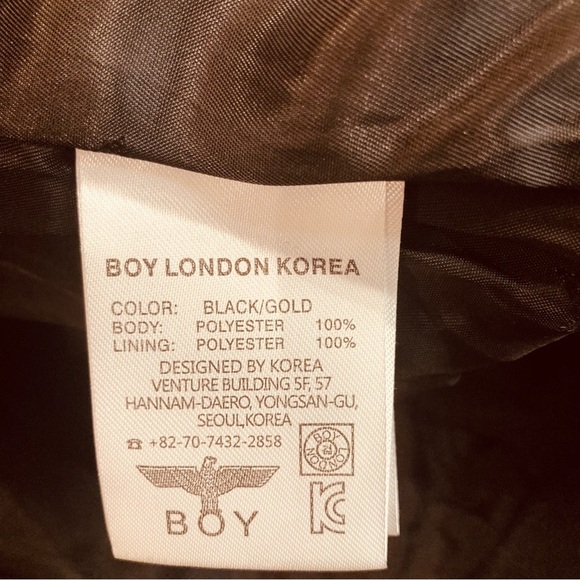 BOY LONDON KOREA Sz XL Rare Black and Gold Eagle Feathers Embroidered Jacket - Picture 12 of 16